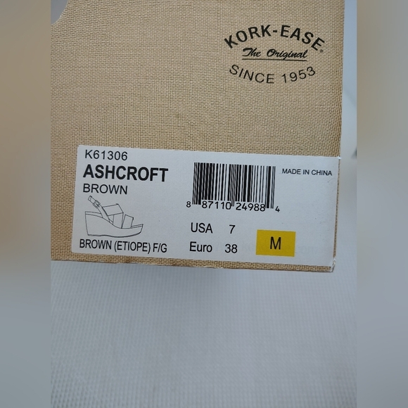 Kork-Ease Brown Leather Wedge Sandals Size 7 M